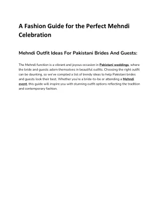 A Fashion Guide for the Perfect Mehndi Celebration (2)