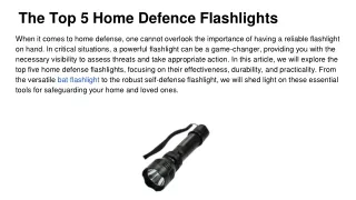 The Top 5 Home Defence Flashlights