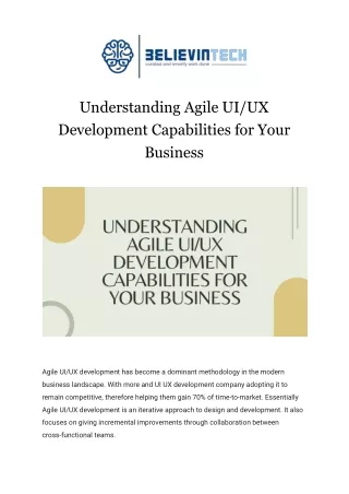 Understanding Agile UI/UX Development Capabilities for Your Business