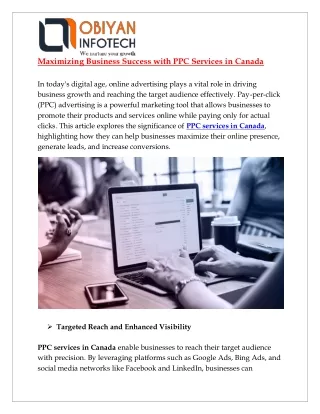 Maximizing Business Success with PPC Services in Canada