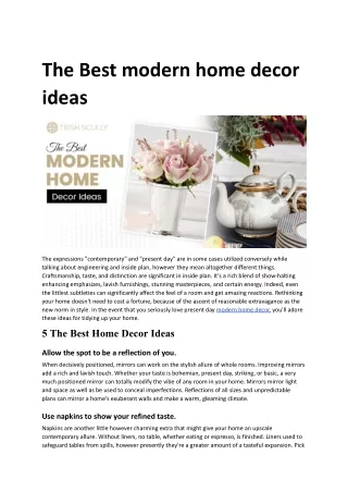 The Best modern home decor ideas.docx