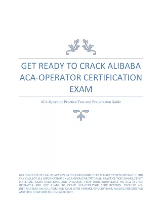 Get Ready to Crack Alibaba ACA-Operator Certification Exam