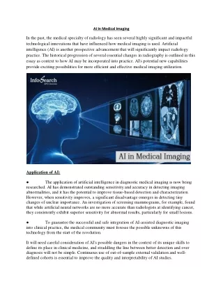 AI In Medical Imaging