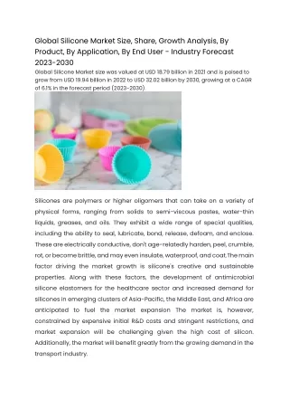 Global Silicone Market Size