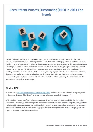 Recruitment Process Outsourcing (RPO) in 2023: Top Trends