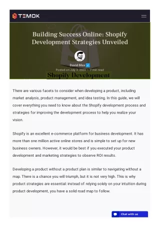 Building Success Online: Shopify Development Strategies Unveiled