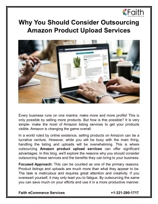 Why You Should Consider Outsourcing Amazon Product Upload Services