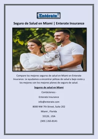 Seguro de Salud en Miami | Enterate Insurance