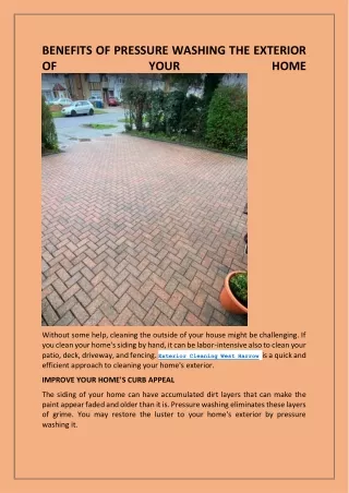 Looking for the best Pressure Washing in West Harrow