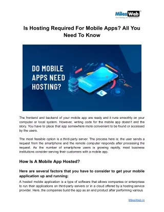 Is Hosting Required For Mobile Apps_ All You Need To Know