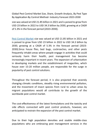 Global Pest Control Market Size