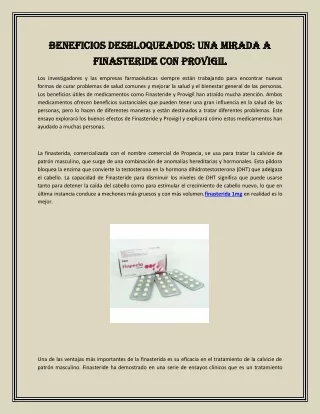 Beneficios desbloqueados una mirada a Finasteride con Provigil