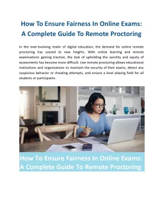 How To Ensure Fairness In Online Exams: A Complete Guide To Remote Proctoring