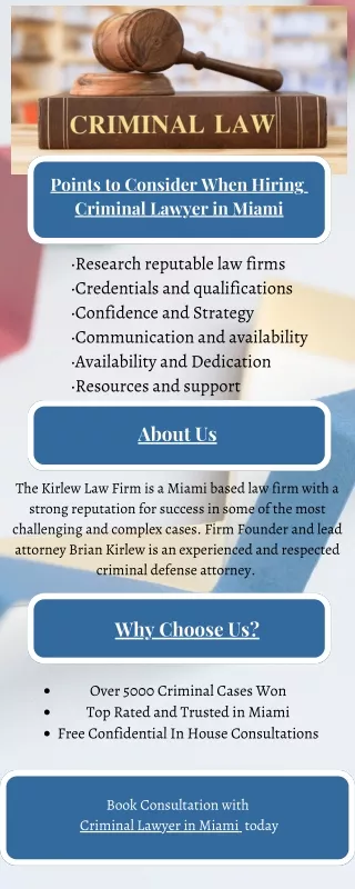 Points to Consider When Hiring  Criminal Lawyer in Miami