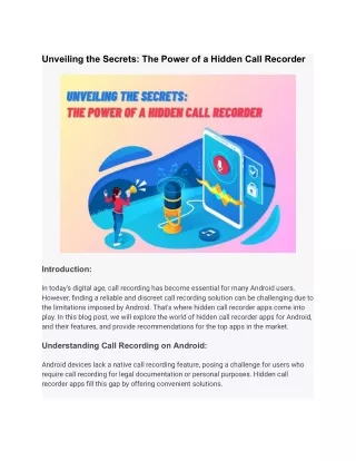 Unveiling the Secrets_The Power of a Hidden Call Recorder