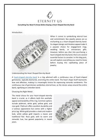 Everything You Need To Know Before Buying a Heart Shaped Eternity Band