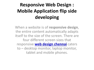 Responsive Web Design | Mobile Application flip side Develop