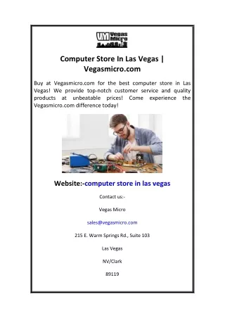 Computer Store In Las Vegas  Vegasmicro.com