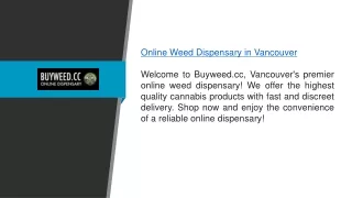 Online Weed Dispensary In Vancouver Buyweed.cc