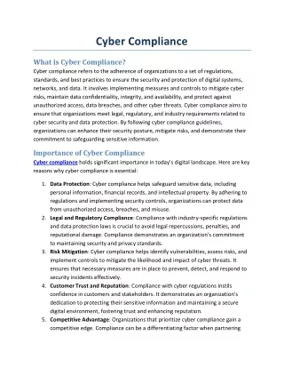Cyber Compliance | Cyber Security Compliance | HIPPA Audit- 2023