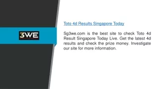 Toto 4d Results Singapore Today Sg3we.com