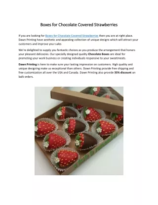Boxes for Chocolate Covered Strawberries