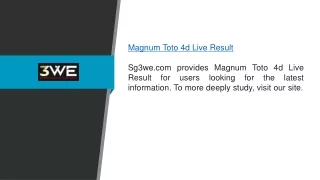 Magnum Toto 4d Live Result Sg3we.com