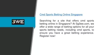 Cmd Sports Betting Online Singapore Sg3we.com