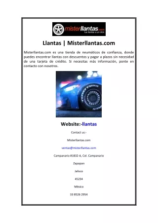 Llantas  Misterllantas.com