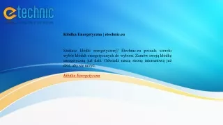 Kłódka Energetyczna  etechnic.eu