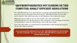 A quick fix guide for QBCFMonitorService Not Running On This Computer