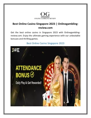 Best Online Casino Singapore 2023 Onlinegambling-review