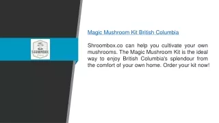 Magic Mushroom Kit British Columbia Shroombox.co