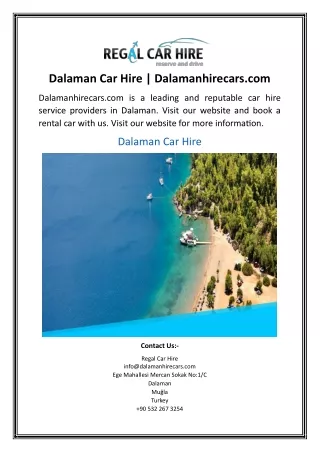 Dalaman Car Hire | Dalamanhirecars.com