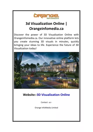 3d Visualization Online Orangeinfomedia.ca