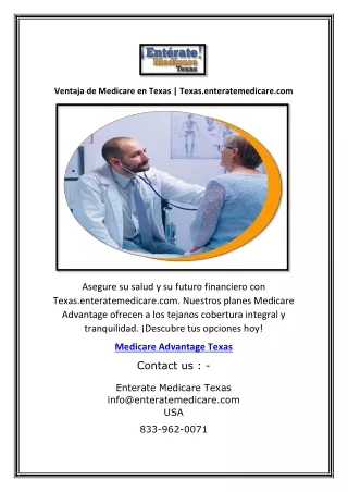 Ventaja de Medicare en Texas | Texas.enteratemedicare.com