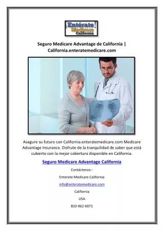 Seguro Medicare Advantage de California | California.enteratemedicare.com