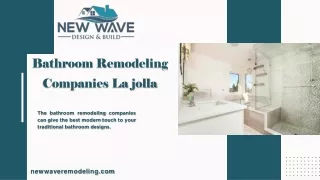 Bathroom Remodeling Companies La jolla