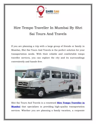 Hire Tempo Traveller in Mumbai Call-7414977033