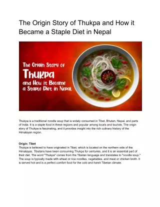 The Origin Story of Thukpa and How it Became a Staple Diet in Nepal