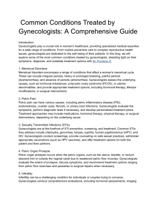 Common Conditions Treated by Gynecologists_ A Comprehensive Guide