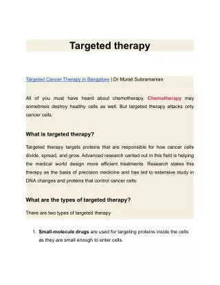 Targeted therapy