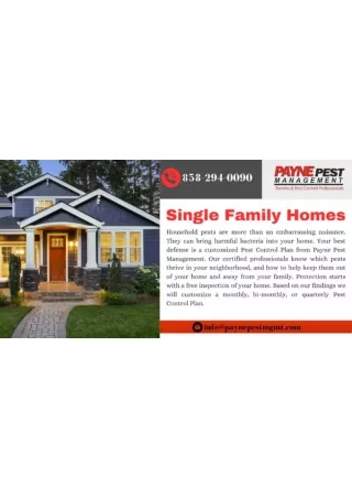 Single Family Homes Pest Control | Pest Control Orange County