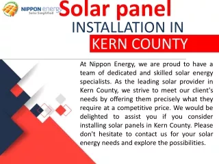 Solar panel installation in Kern County