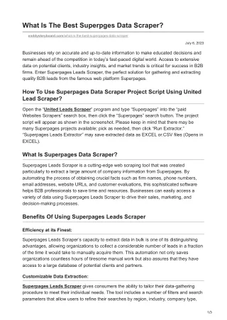 What Is The Best Superpges Data Scraper