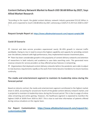 Content Delivery Network Market to Reach USD 38.68 Billion by 2027, Says Allied