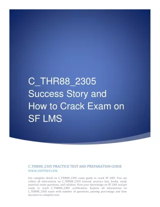 C_THR88_2305 Success Story and How to Crack Exam on SF LMS