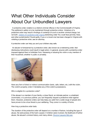 What Other Individuals Consider About Our Unbundled Lawyers