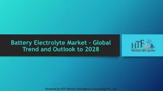 Battery Electrolyte Market - Global Trend and Outlook to 2028