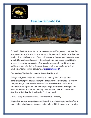 Taxi Sacramento CA